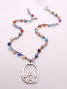 Peace Sign Short Necklace