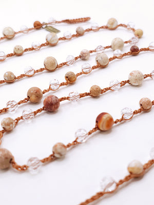 Imperial Jasper and Crystal Necklace