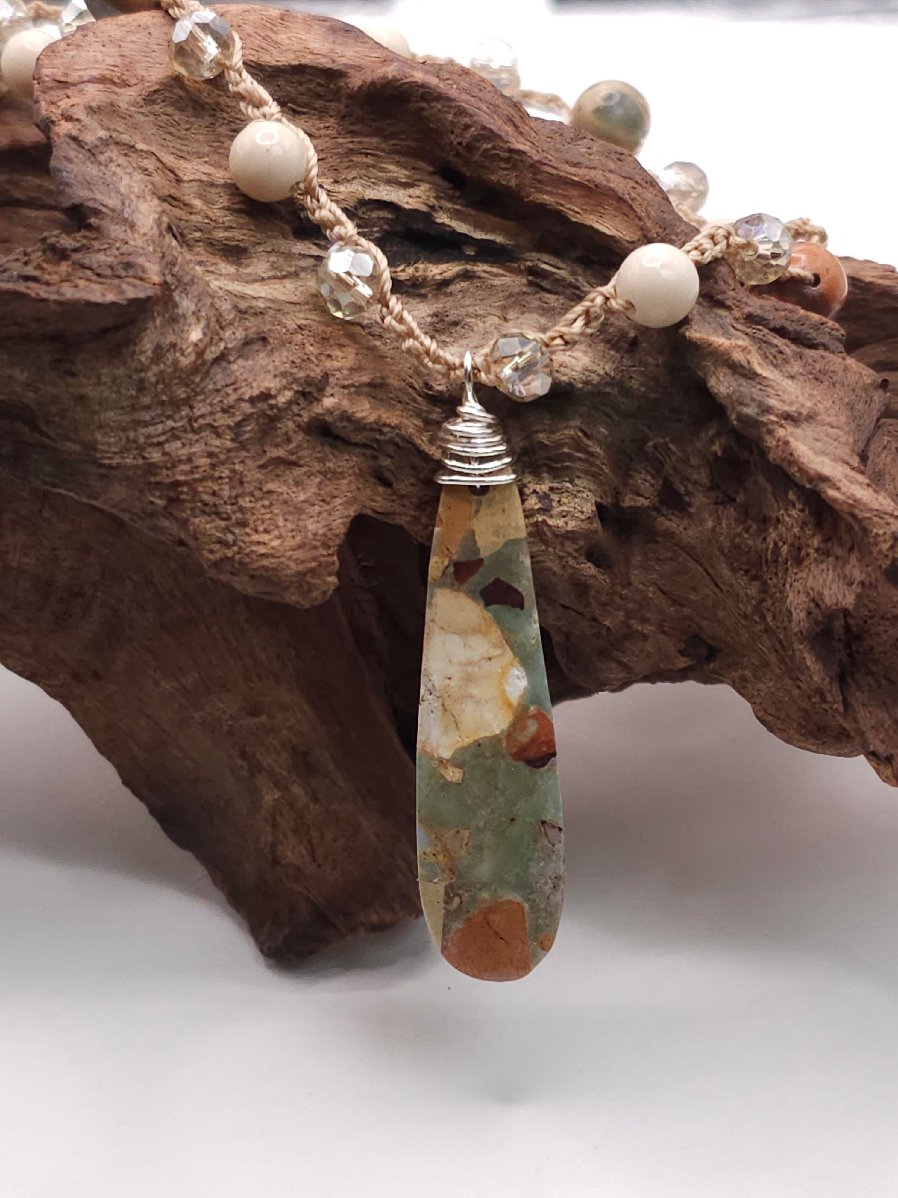 Aqua Terra Jasper Drop Necklace