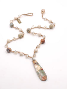 Aqua Terra Jasper Drop Necklace